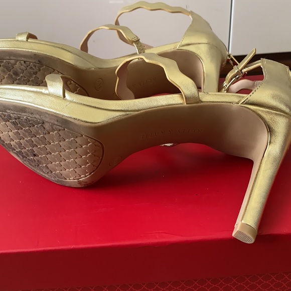 Gold strappy heeled sandals by Kelly & Katie - Picture 4 of 4
